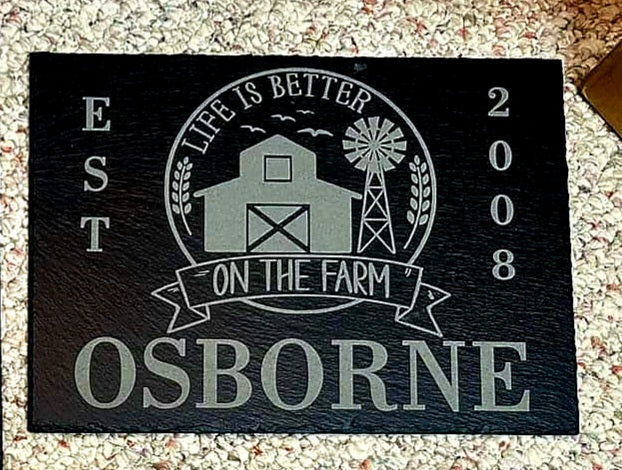 Personalized Slate Wall Sign or Placemat (12.5"x9")