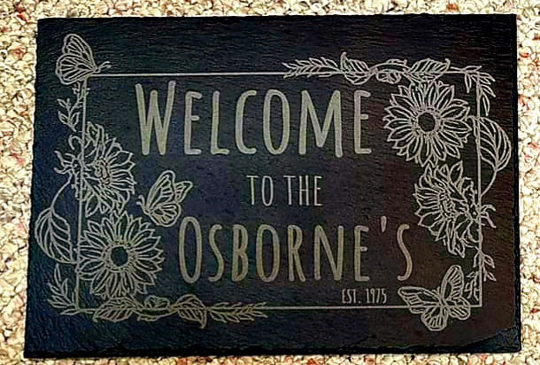 Personalized Slate Wall Sign or Placemat (12.5"x9")