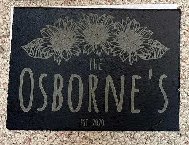 Personalized Slate Wall Sign or Placemat (12.5"x9")